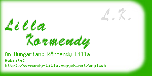lilla kormendy business card