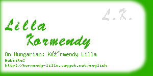 lilla kormendy business card